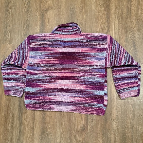 100% Wool multi colored zip Cardigan - Picture 6 of 8